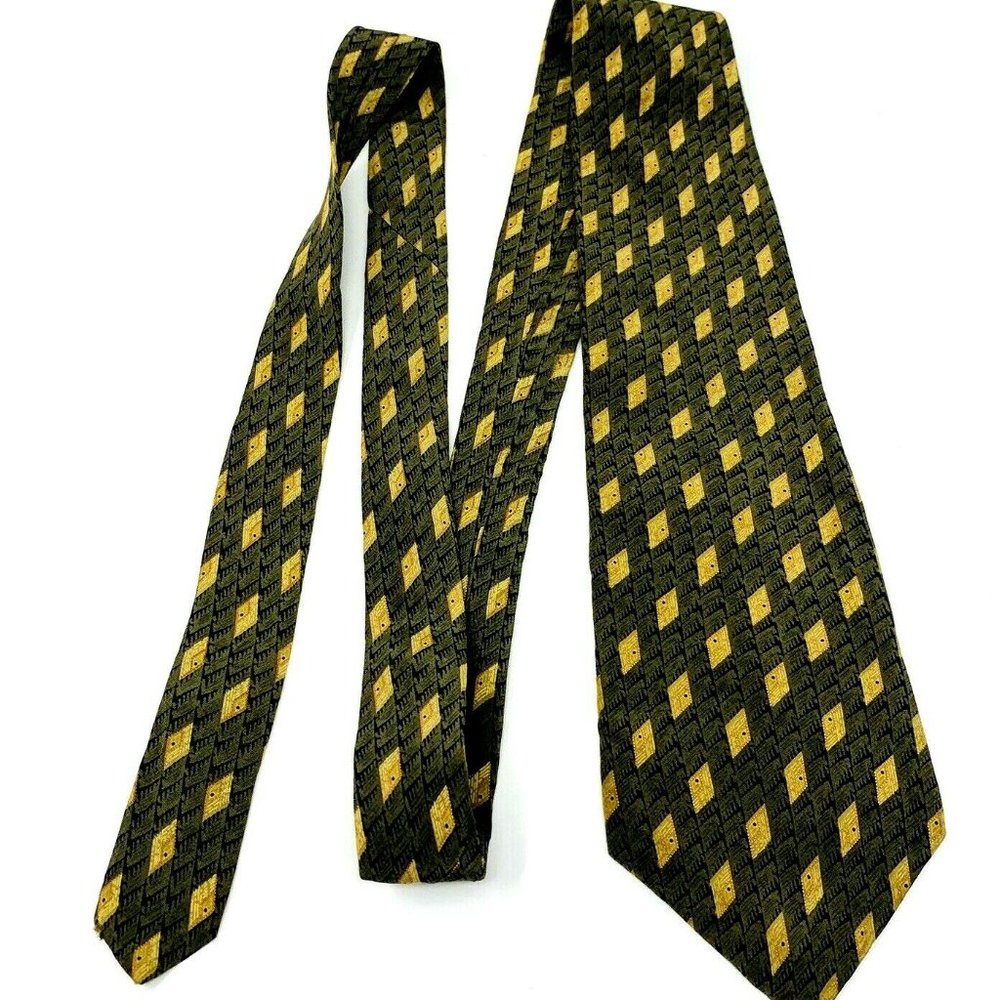 GEOFFREY BEENE MENS TIE 100% Silk Tie Olive Green
